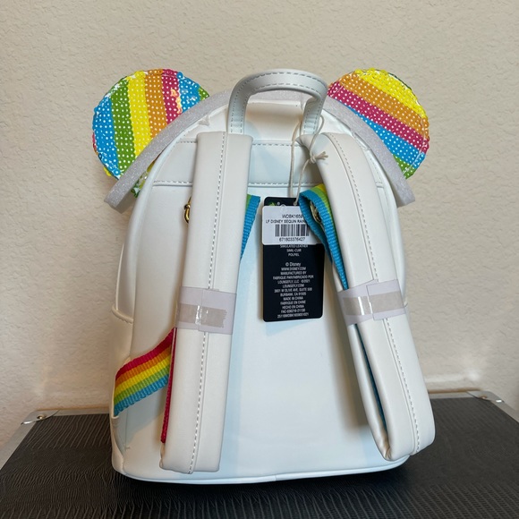 Loungefly DisneySequin Rainbow MiniBackpack, Wallet, and Ears - Picture 3 of 15